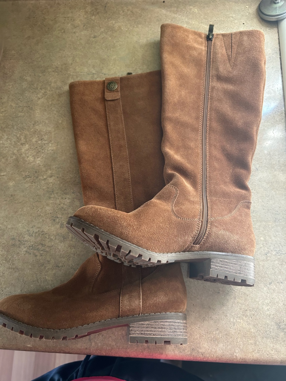 Bjorndahl Boots - brown genuine suede leather tall zip boots